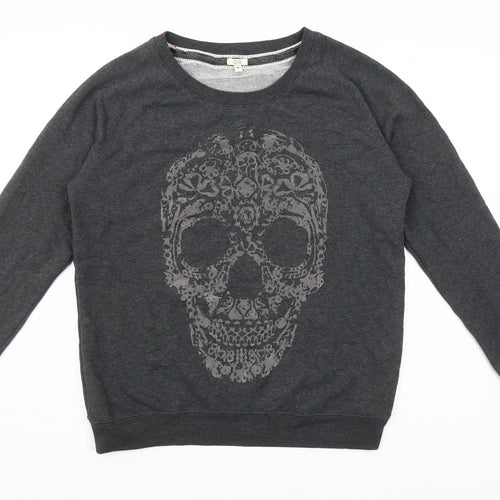 OVS Women's Charcoal Skull Graphic Pullover Sweatshirt Size M