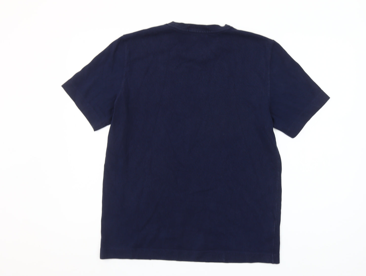 Fred Perry Men’s Blue Cotton Embroidered Sportswear T-Shirt M
