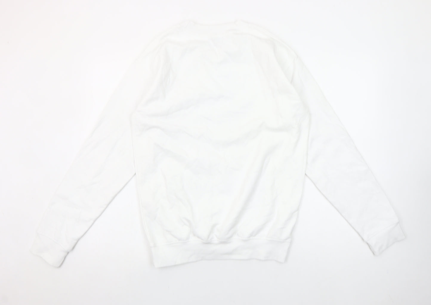 boohooMAN Men's White Botanical Graphic Print Pullover Sweatshirt XS