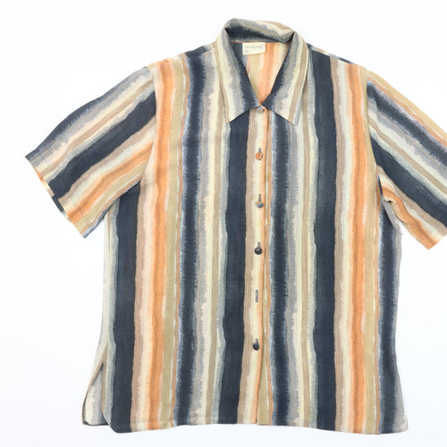 Michael Gold London Women's Multicoloured Striped Blouse L