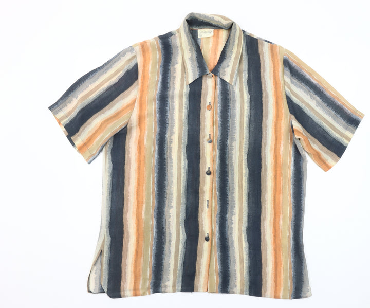 Michael Gold London Women's Multicoloured Striped Blouse L