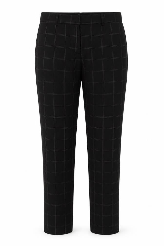 H&M Women’s Black Check Slim Fit Chino Trousers Size 6