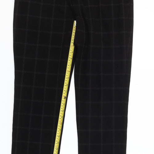 H&M Women’s Black Check Slim Fit Chino Trousers Size 6