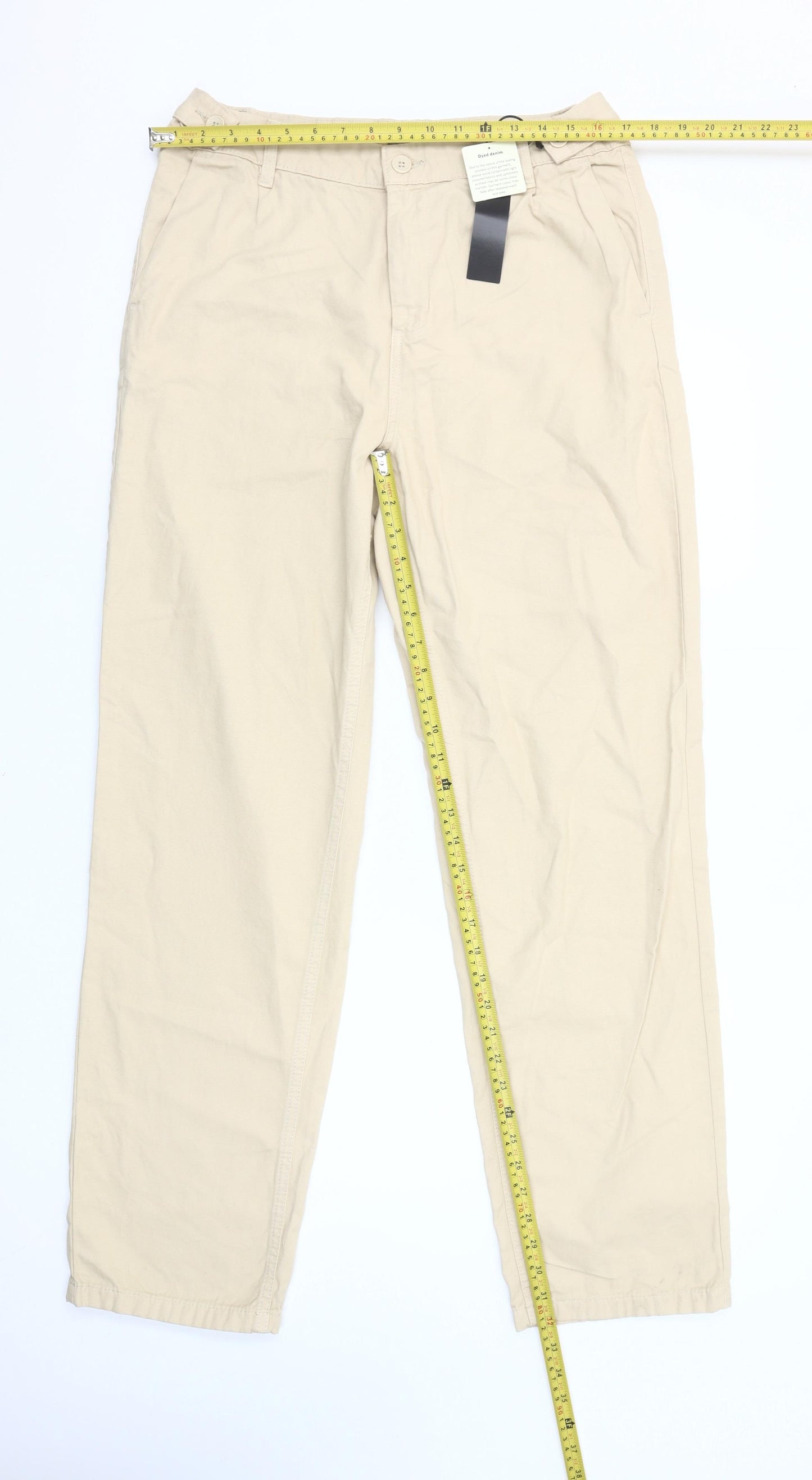 Tu Men's Beige Chino Trousers 34L Regular Fit Cotton Pants
