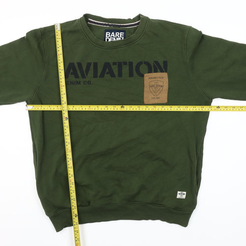 Bare Denim Men's Green Aviation Pullover Sweatshirt L