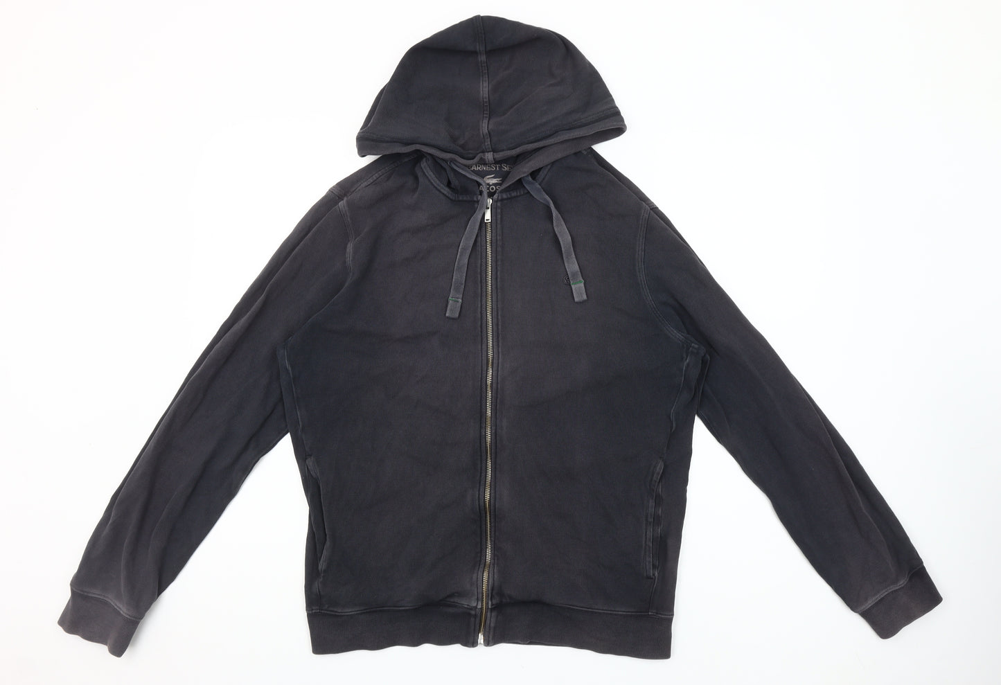 Lacoste Men’s Black Full Zip Hoodie Size L Cotton Regular Fit