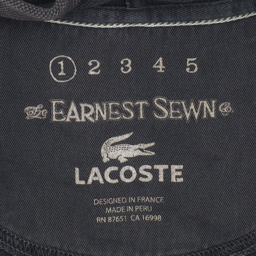 Lacoste Men’s Black Full Zip Hoodie Size L Cotton Regular Fit
