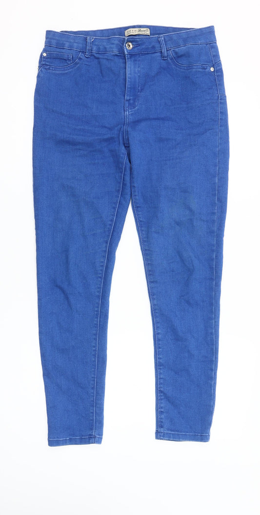 Rocha Womens Grey Cotton Skinny Jeans Size 12 L26 in