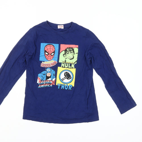Marvel Boys Blue 9-10 Years Long Sleeve Superhero Pyjama Top