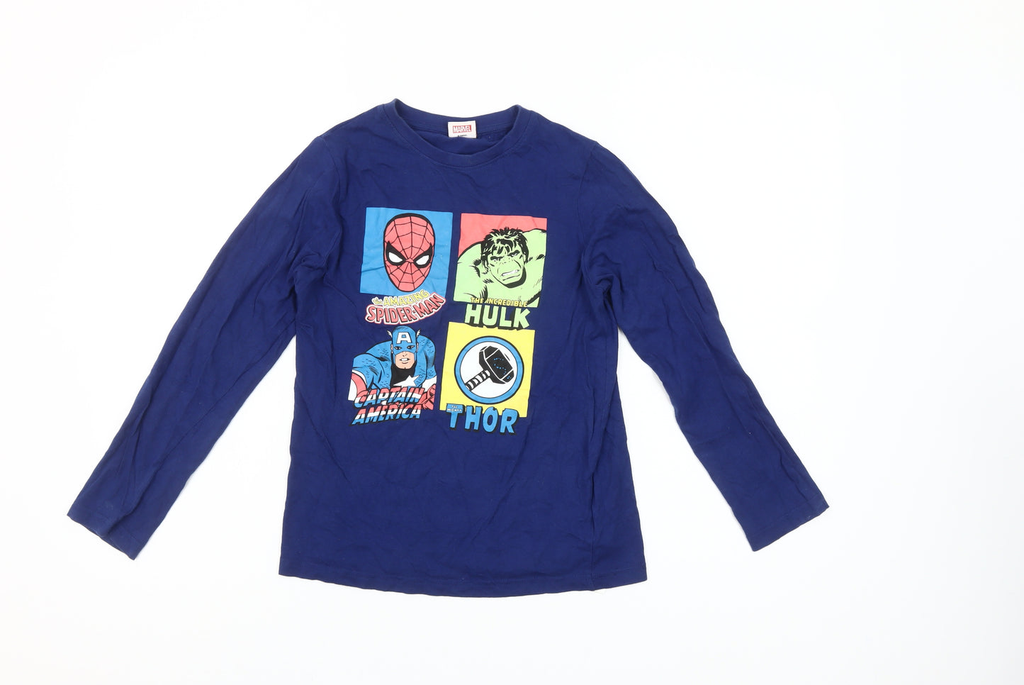 Marvel Boys Blue 9-10 Years Long Sleeve Superhero Pyjama Top