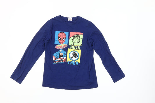 Marvel Boys Blue 9-10 Years Long Sleeve Superhero Pyjama Top