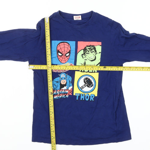 Marvel Boys Blue 9-10 Years Long Sleeve Superhero Pyjama Top