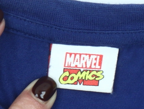 Marvel Boys Blue 9-10 Years Long Sleeve Superhero Pyjama Top