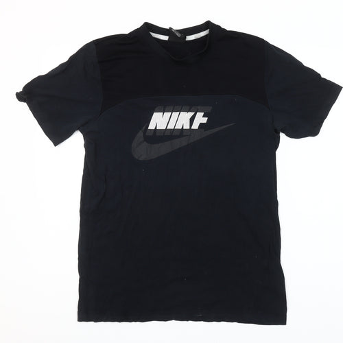 Nike Men's Black Logo Sports T-Shirt M Regular Fit Crew Neck