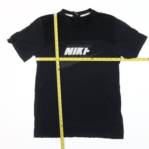 Nike Men's Black Logo Sports T-Shirt M Regular Fit Crew Neck
