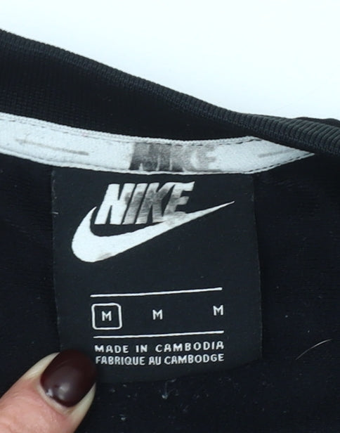 Nike Men's Black Logo Sports T-Shirt M Regular Fit Crew Neck