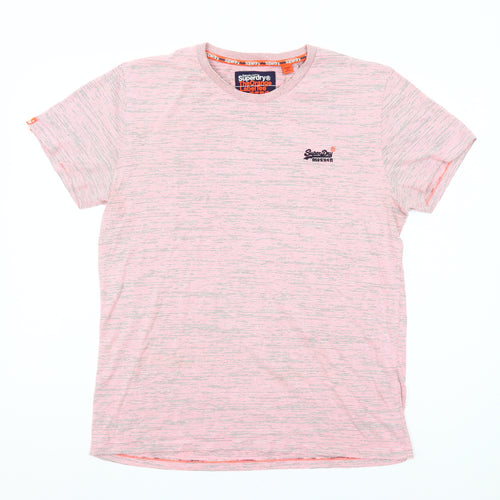 Superdry Men's Pink XL Crew Neck Short Sleeve T-Shirt