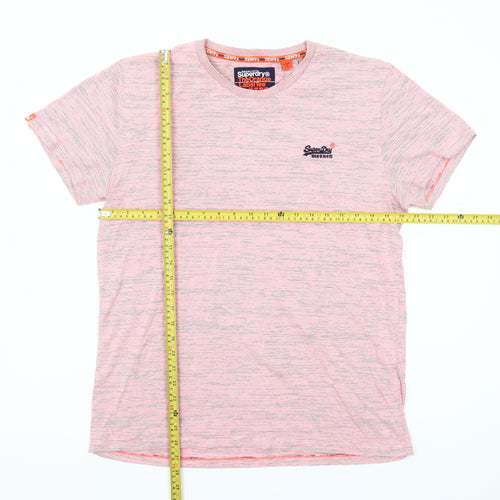 Superdry Men's Pink XL Crew Neck Short Sleeve T-Shirt