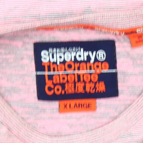 Superdry Men's Pink XL Crew Neck Short Sleeve T-Shirt