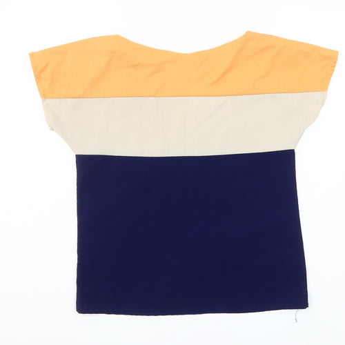 Swervë Women's Multicoloured Colourblock Cotton Blend T-Shirt S