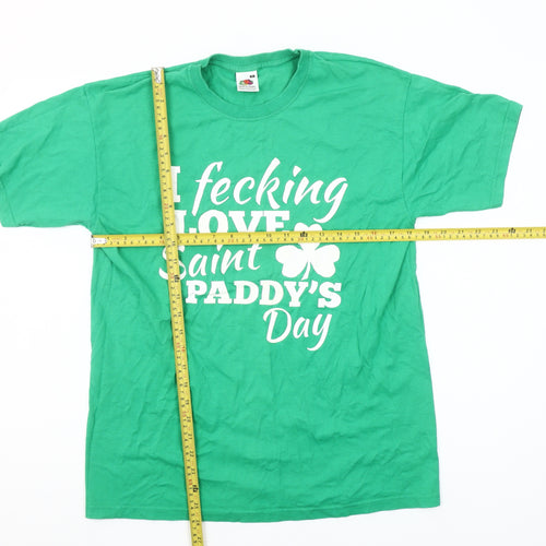 Fruit of the Loom Men's Green St Patrick's Day Graphic T-Shirt Medium