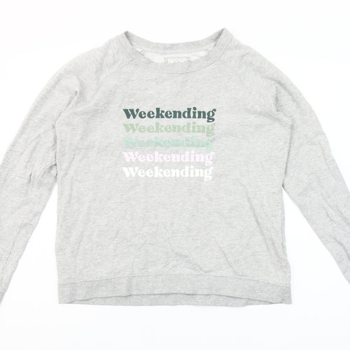 Fat Face Womens Grey Weekend Graphic Sweatshirt UK 10
