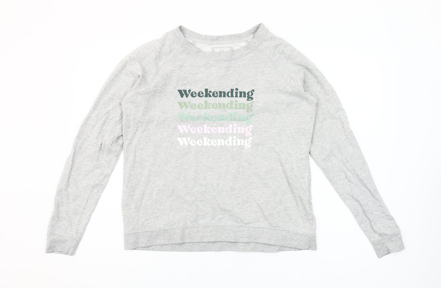 Fat Face Womens Grey Weekend Graphic Sweatshirt UK 10