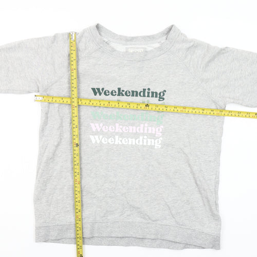 Fat Face Womens Grey Weekend Graphic Sweatshirt UK 10