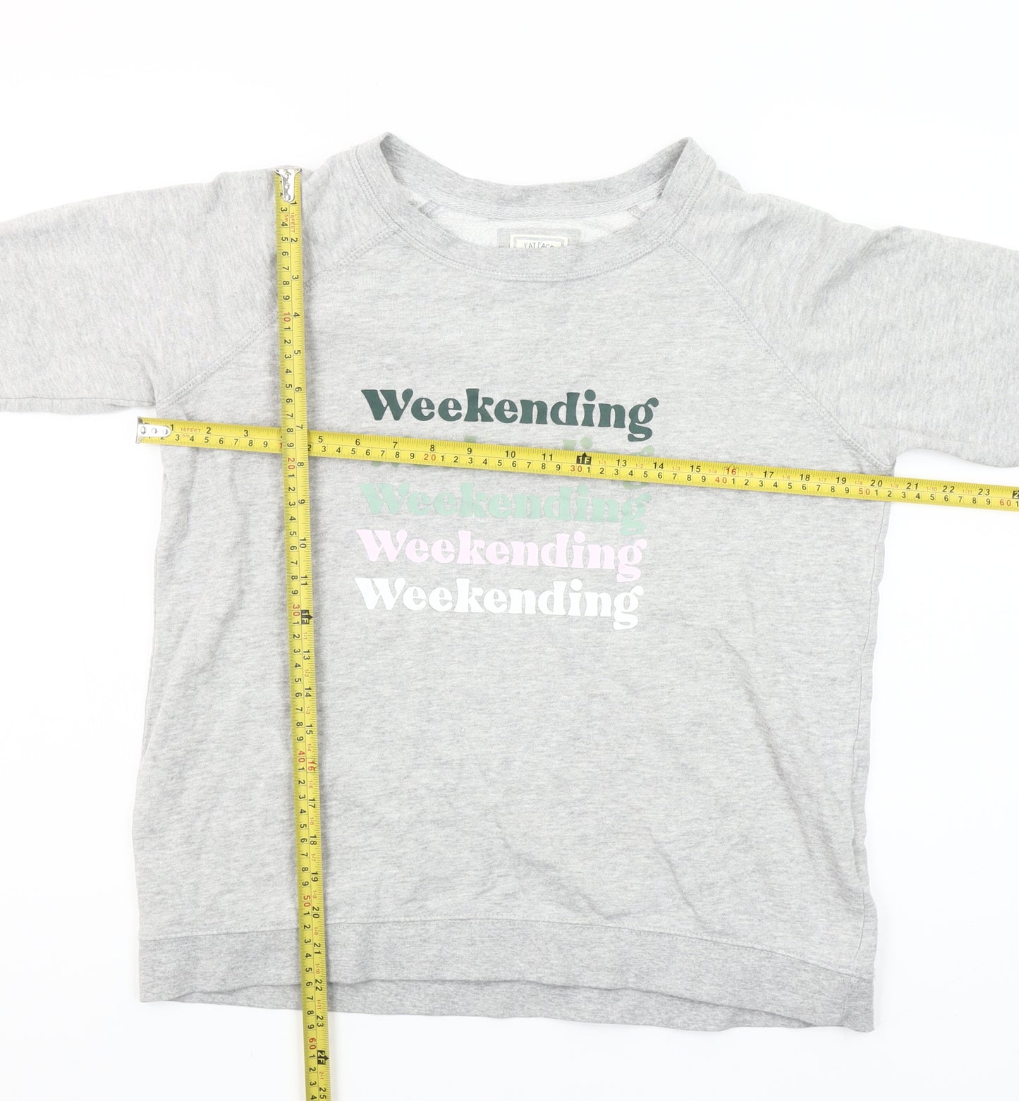 Fat Face Womens Grey Weekend Graphic Sweatshirt UK 10