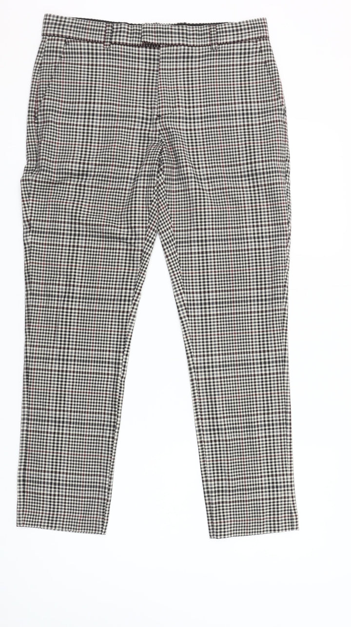 River Island Women's Black Check Tapered Trousers Size 30S