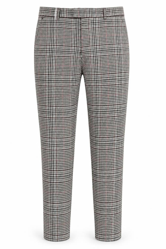 Front view of River Island Women's Black Check Tapered Trousers Size 30S