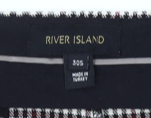 River Island Women's Black Check Tapered Trousers Size 30S