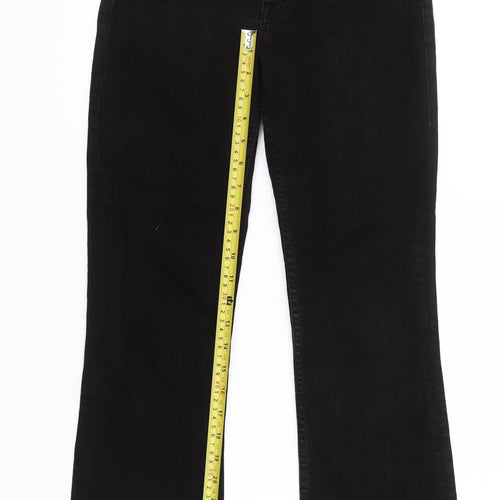 Zara Women Black Cropped Slim Jeans Size 8 High Rise Frayed Hem
