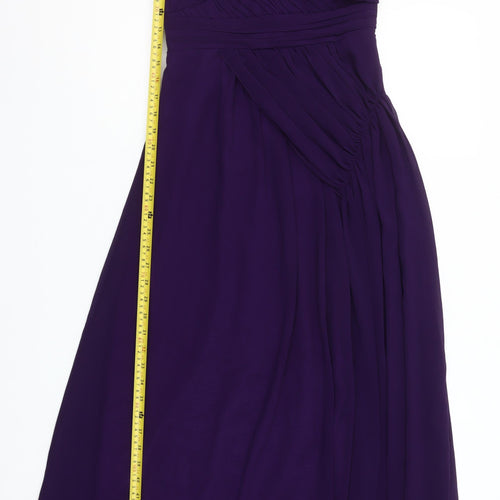 Max & Lola Milano Women Purple Beaded Chiffon Midi Dress Size 12