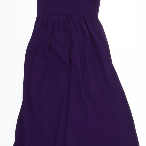 Max & Lola Milano Women Purple Beaded Chiffon Midi Dress Size 12