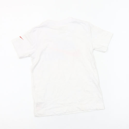 Nike Girls White Just Do It Graphic T-Shirt 5-6 Years Cotton Blend