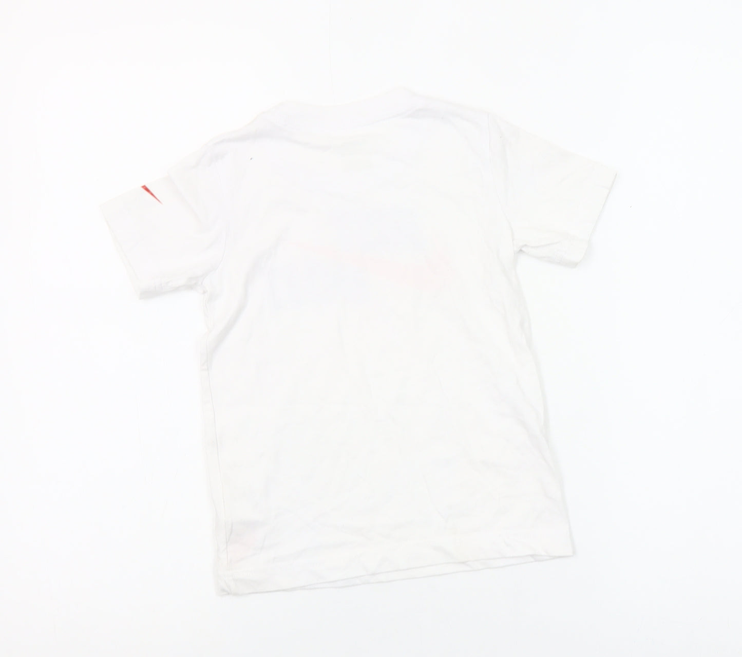 Nike Girls White Just Do It Graphic T-Shirt 5-6 Years Cotton Blend