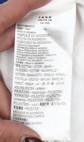 Nike Girls White Just Do It Graphic T-Shirt 5-6 Years Cotton Blend