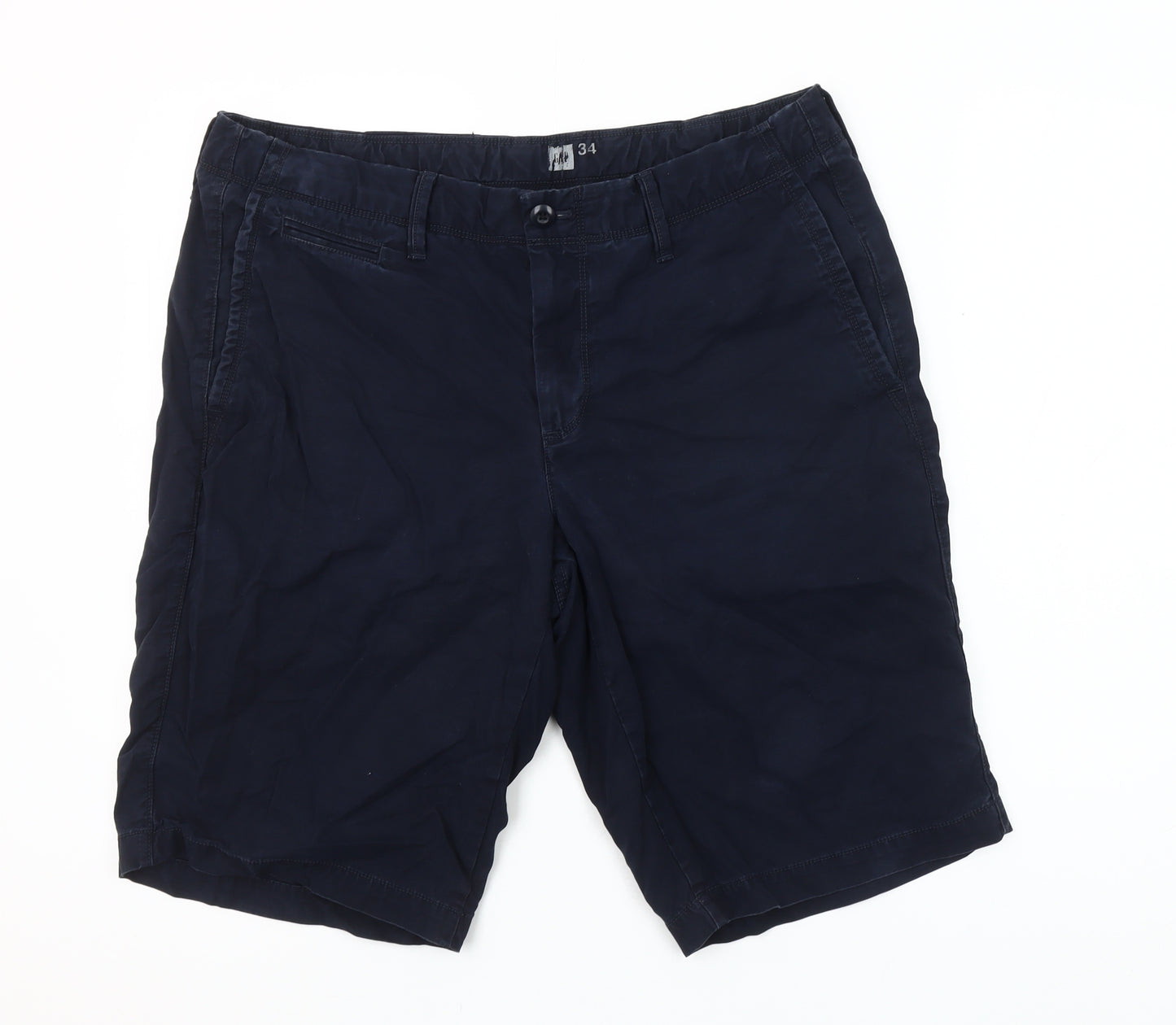 GAP Men's Navy Blue Cotton Chino Shorts Size 34 Regular Fit