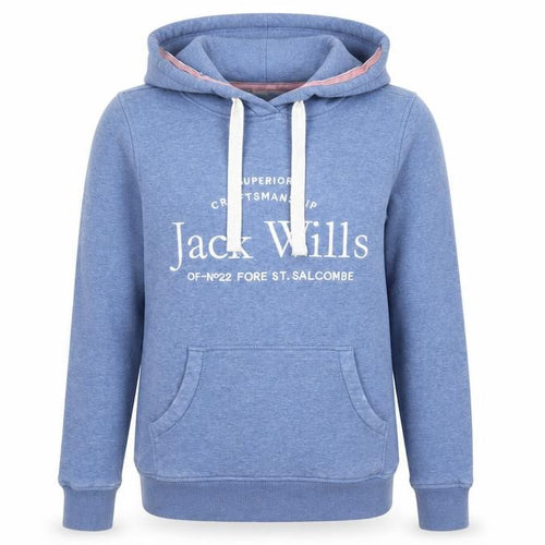 Jack Wills Womens Blue Pullover Hoodie UK 6 Cotton Blend Casual