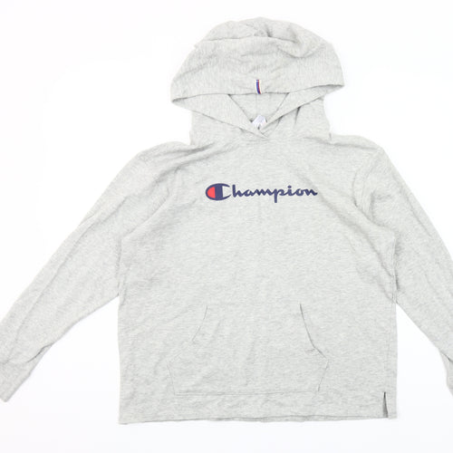 Champion Women's Grey Pullover Hoodie M 100% Cotton Athleticwear