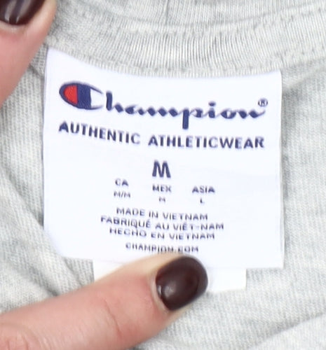 Champion Women's Grey Pullover Hoodie M 100% Cotton Athleticwear