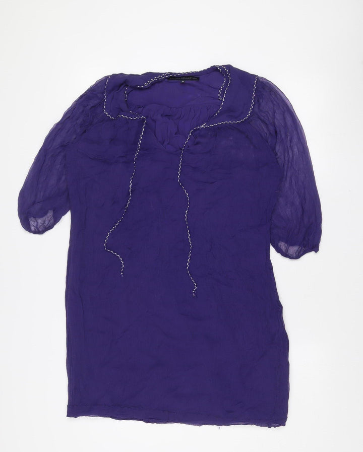 French Connection Women’s Purple Viscose Tunic Blouse Size 16