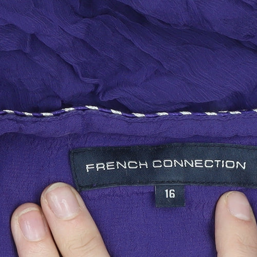 French Connection Women’s Purple Viscose Tunic Blouse Size 16