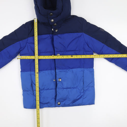 GAP Kids Boys Blue 4-5 Years Puffer Jacket Hooded Winter Coat