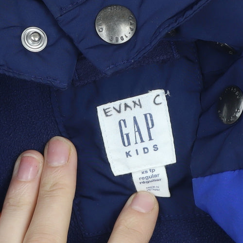 GAP Kids Boys Blue 4-5 Years Puffer Jacket Hooded Winter Coat