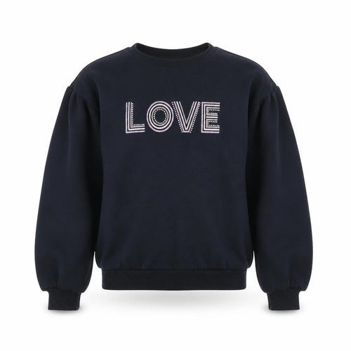 I Love Girlswear Navy LOVE Jumper Girls Age 12 Cotton Blend Crew Neck