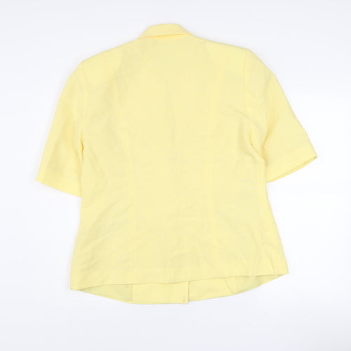 Richard Roberts Collection Women's Yellow Shawl Collar Linen Blend Blazer Size 16