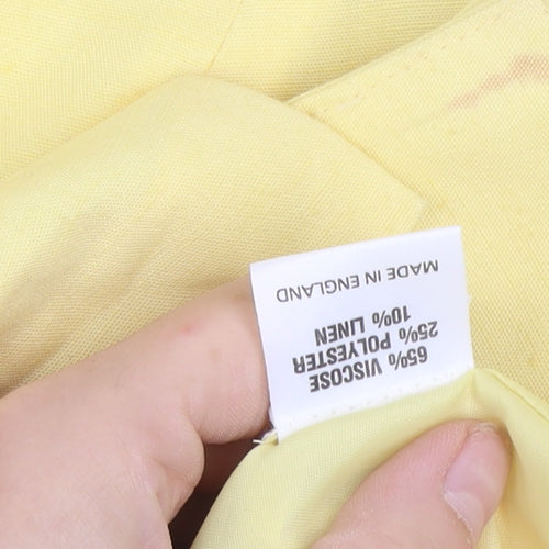 Richard Roberts Collection Women's Yellow Shawl Collar Linen Blend Blazer Size 16
