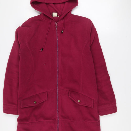 Cotton Traders Women’s Dark Magenta Fleece Hooded Jacket Size 10